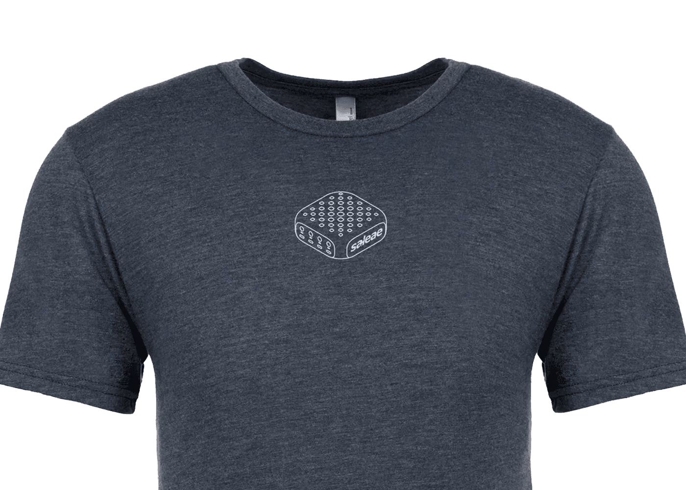 Dark gray Saleae branded t-shirt with hexagonal logo