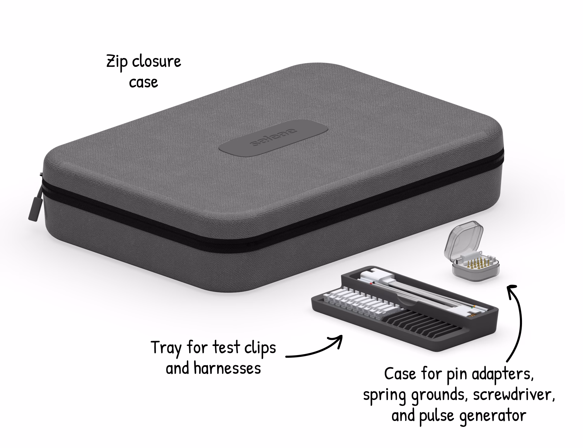 Storage case annotated detail view