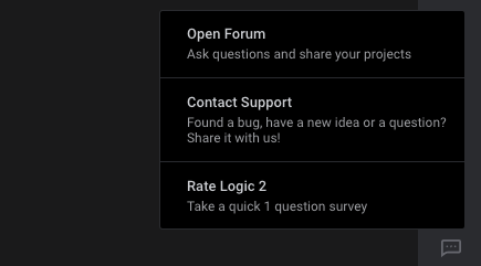 Contact Support via the Logic 2 app