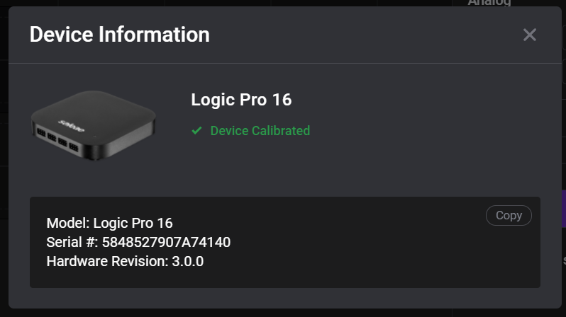 The hardware revision is shown in the last line